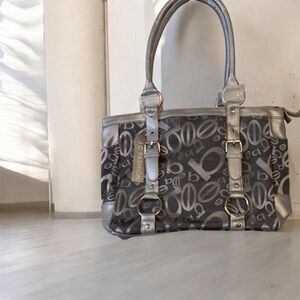 Gray Patterned Shoulder laptop  Bag